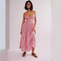 New Summer V-Neck Strap Print Dress For Women