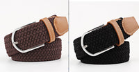 Women's Canvas Belt Student Pants Casual Stretch Braided Needle Buckle