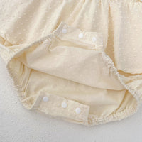 Solid Color Stitching Sleeves Princess Dress Triangle Rompers Jumpsuit