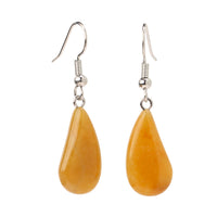 New Flat Teardrop Semi-precious Earrings For Women