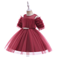 Girls' Fashion Simple Mesh Princess Dress