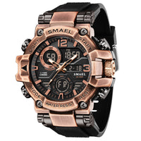 Mens Alloy Multicolor Multi-Function Dual-Display Sports Watch