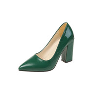 Women's Pointed-toe Low-heeled Chunky Heel Pumps