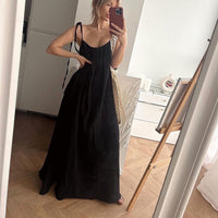 Double Layer Ruffled Fabric Loose Strap Dress
