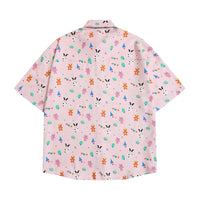 Cartoon Full Printed Bear Short-sleeved Shirt