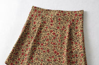 High Waist Make Legs Look Long Curved Hem Printing Skirt A- Line Skirt