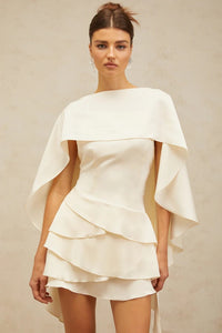 Irregular Design Backless Lace-Up Camisole Cloak Two-Piece Set