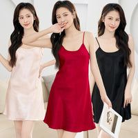 Women's Summer Camisole Sexy Artificial Silk Nightdress Loose Home Wear