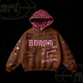 Retro-printed Long-sleeve Pullover Hoodie