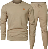 Men's Sports Casual Round Neck Jacquard Two-piece Dress Of Knitted Sweater
