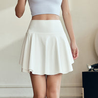 Women's Casual Anti Glare Solid Color Sports Short Skirt