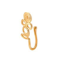 Brass Inlaid Zircon Star Heart Crown Nose Ring