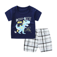 Children's Children's Summer Clothing Round Neck Short Sleeve Suit