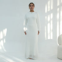 Middle Eastern-style Cozy And Chic Knit Hollow-out Dress