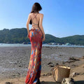 Women's Beach Vacation-Style Printed Slip Dress