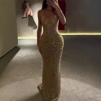 Sequin Halterneck Fashion Holiday Party Casual Dress