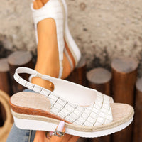Sandals Plus Size Hemp Rope Cross Wedge Casual Sandals Women's Shoes