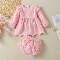 Long Sleeved Hollowed Out Cotton Top