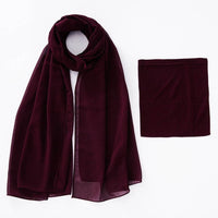 Modal Breathable Elastic Bucket Hat With Pearl Chiffon Scarf Headcloth