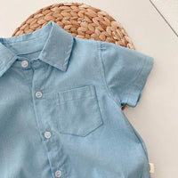 Newborn Short-sleeved Romper Boy Western Style Gentleman Clothes Baby