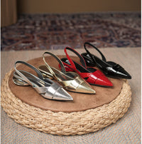 Luxury Womens Patent Leather Cutout High-Heel Sandals