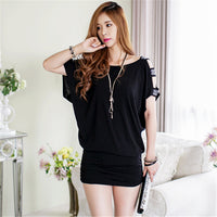 Womens Fashion Off-Shoulder Plus-Size Loose Dress