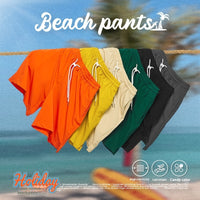 Men's Clothing Candy Color Matching Stretch Beach Loose Casual Shorts