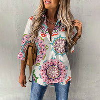 Women's Casual Digital Printing Large Upper Garment Shirt