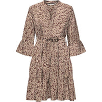 Elegant Relaxed-fit Strap Print Dress