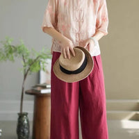 Cotton And Linen Embroidery Embroidered Shirt For Women Summer