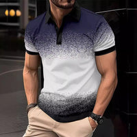 Men's Gradient Lapel Sports Polo Shirt Summer AliExpress