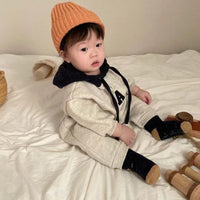 New Children's Hooded Bodysuit Embroidered Romper