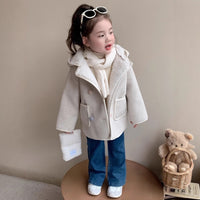 New Children Fashionable Fleece-lined Little Girl Thickened Warm Coat