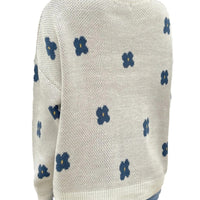 New Loose Round Neck Pullover Brocade Sweater