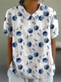 Summer Short Sleeve Printed Pullover Shirt