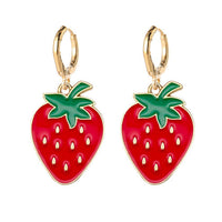 Womens Alloy Fruit Earrings Lemon AvocadoStrawberry