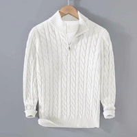 Half-high Neck Thickened Thick Needle Men's Sweater Zip Loose Pullover Knitwear