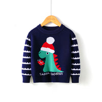 Autumn And Winter Christmas Dinosaur Boys Baby Cartoon Bottoming Sweater