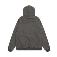 Workwear Washed And Worn Hooded Jacket Men
