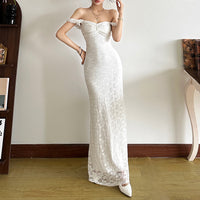 Long Skirt High-waisted Sexy Figure-hugging Solid-color Dress