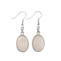 Natural Crystal Oval Egg-shaped Earrings