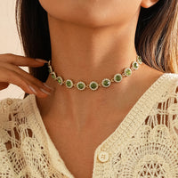 Colorful Rhinestone Choker  Personalized Gem Necklace  Custom Light Luxury Niche Design High-End Clavicle Chain