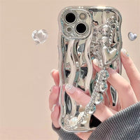 High-grade Electroplated Water Ripple Wristband Phone Case