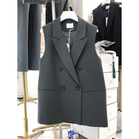 Springautumn Casual Chic Sleeveless Blazer Vest Top