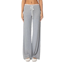 Women's Drawstring Drapey Loose Lace-trimmed Trousers