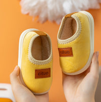 Children's Cotton Slippers For Autumn And Winter, Anti-slip And Waterproof With Thick Soles For Baby Boys
