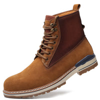 Leather Martin Boots Men's Shoes Ark Bird Top Layer Cowhide High Top
