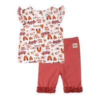 Children's Short-sleeved Baby Blouse Western Style Two-Piece Suit