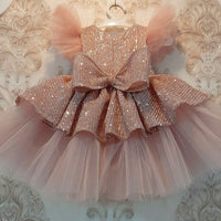 Baby One Year Old Full Moon European And American Girls Print Wedding Princess Dress