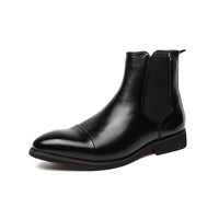 British Fashion High Top Casual Leather Shoes Men's Chelsea Leather Boots